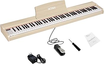 Amazon | IKTMI 電子ピアノ 88鍵盤 ペダル付き 木製 電子 ピアノ 88鍵